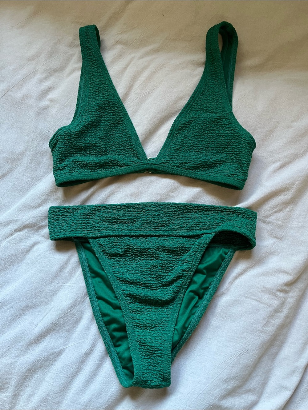 Billabong Textured Deep Green Bikini Set